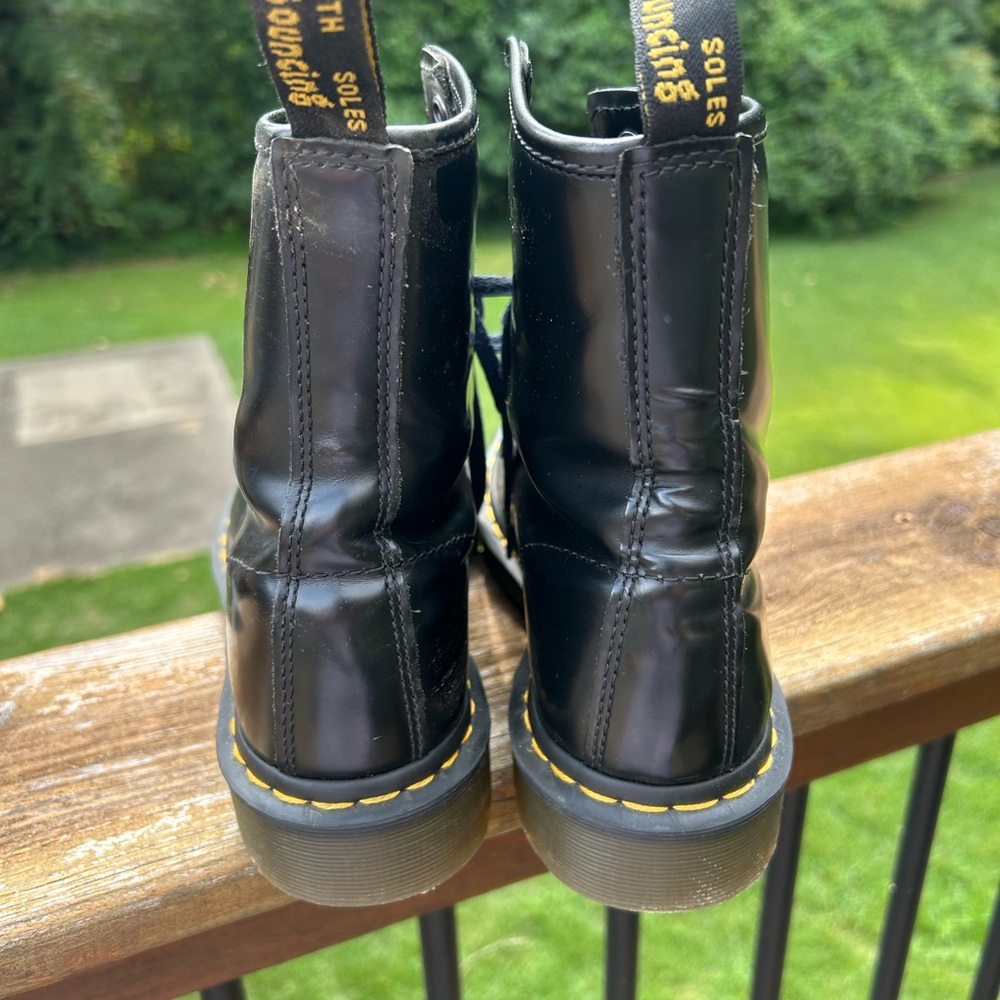 Dr. MARTEN 1460 Smooth Leather Lace Up Air Wair Combat moto Boots - Picture 3 of 6